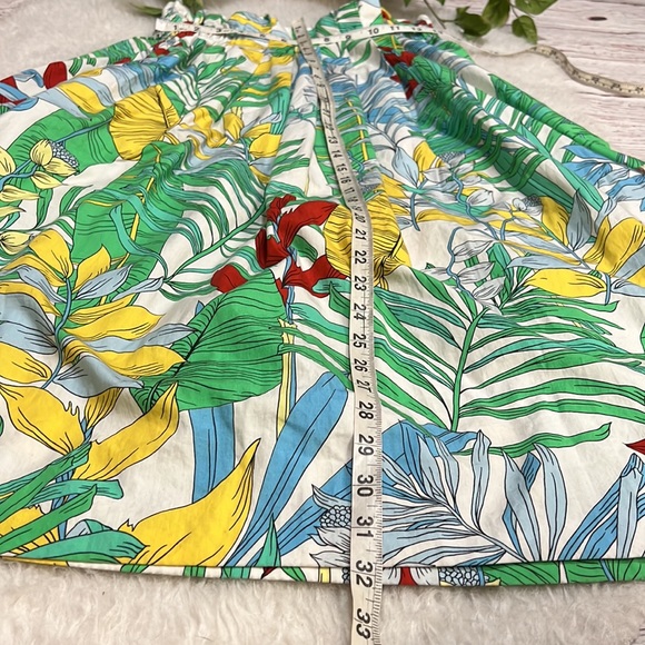 ZARA Green Yellow Tropical Print High Waist MIDI Skirt Sz Small - Picture 13 of 15